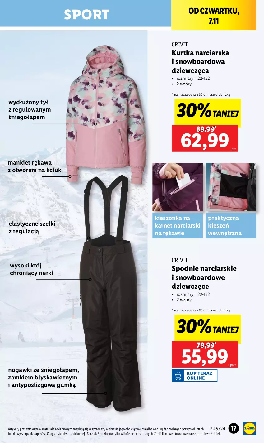 Gazetka promocyjna Lidl - GAZETKA - ważna 04.11 do 09.11.2024 - strona 19 - produkty: Kawa, Kurtka, Por, Snowboard, Sok, Spodnie, Sport