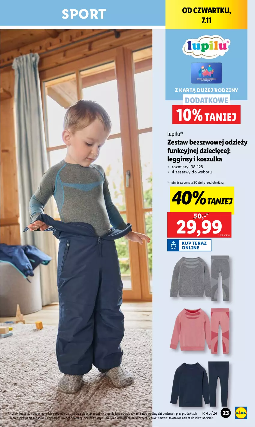 Gazetka promocyjna Lidl - GAZETKA - ważna 04.11 do 09.11.2024 - strona 25 - produkty: Dzieci, Gin, Kosz, Koszulka, Legginsy, Por, Sport