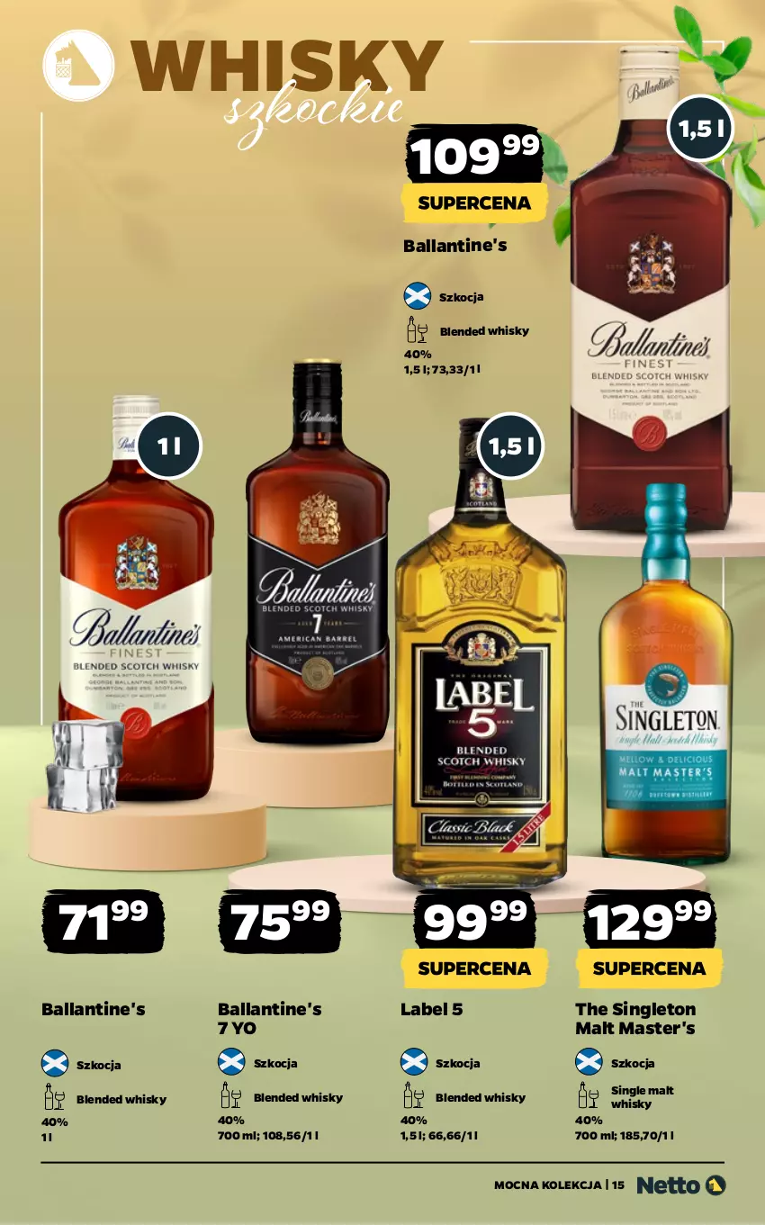 Gazetka promocyjna Netto - Alkohole - Mocne - ważna 25.05 do 06.06.2026 - strona 15 - produkty: Ballantine's, Koc, Whisky