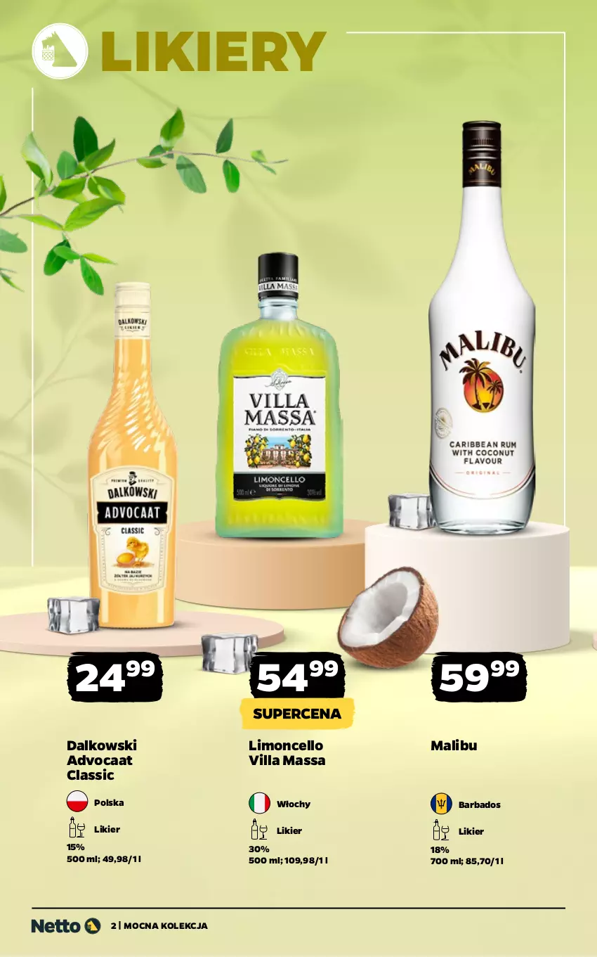 Gazetka promocyjna Netto - Alkohole - Mocne - ważna 25.05 do 06.06.2026 - strona 2 - produkty: Advocaat, Likier, Malibu