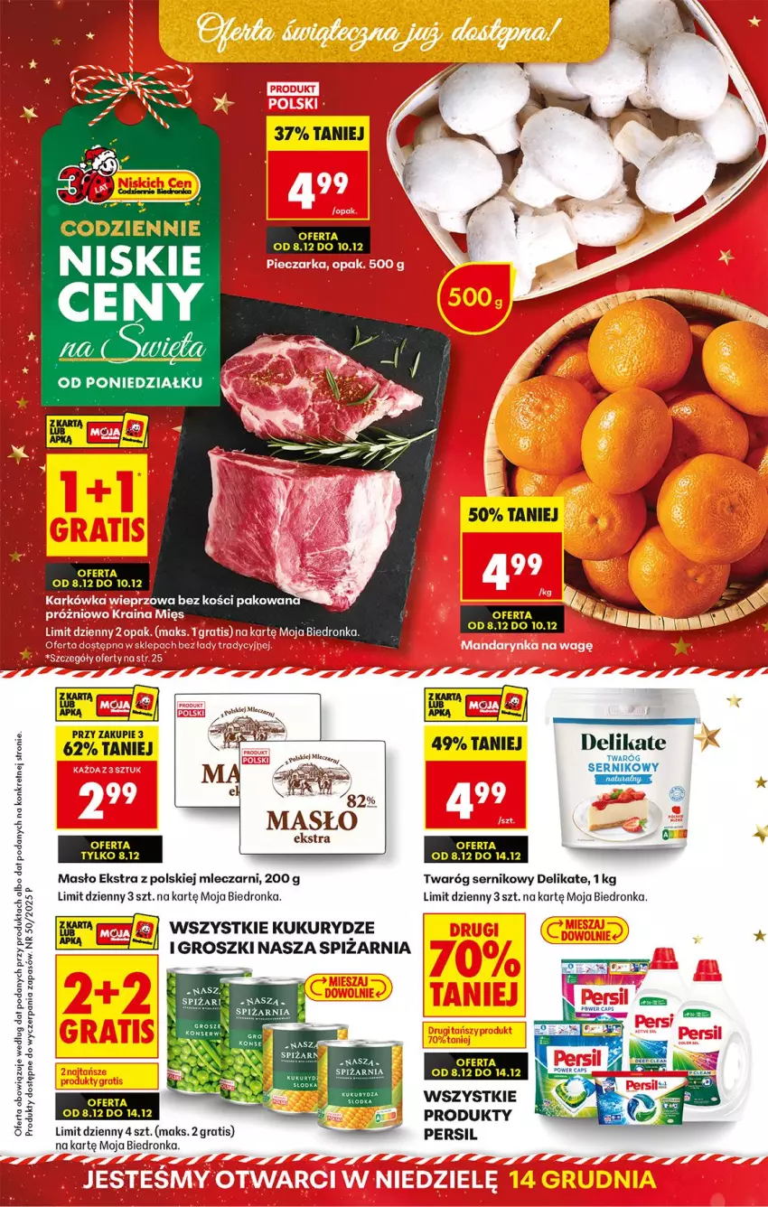 Gazetka promocyjna Biedronka - Od Poniedziałku - ważna 08.12 do 13.12.2025 - strona 1 - produkty: Fa, Gra, Kret, Masło, Persil, Piec, Pieczarka, Ser, Twaróg