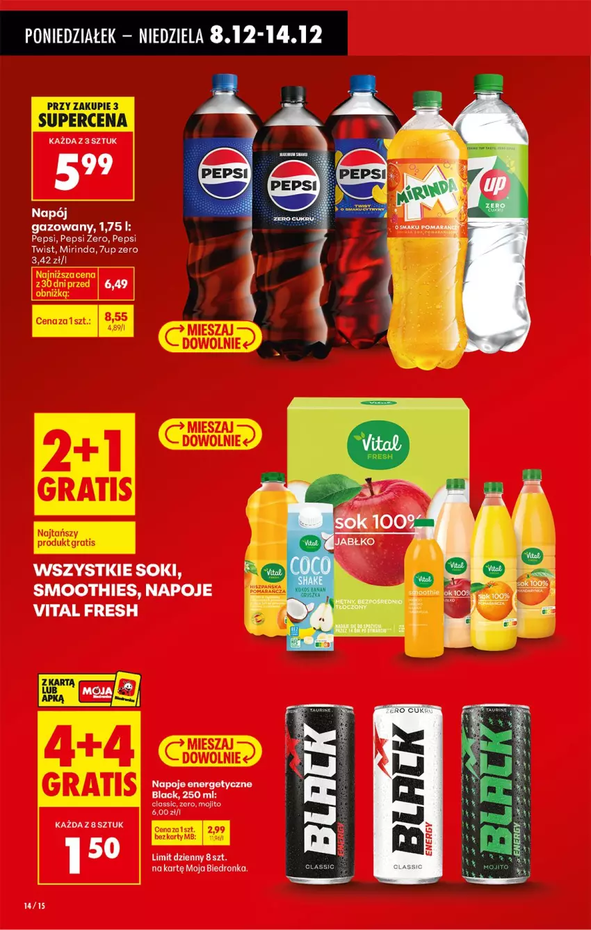 Gazetka promocyjna Biedronka - Od Poniedziałku - ważna 08.12 do 13.12.2025 - strona 21 - produkty: Fa, Lack, Napoje, Smoothie, Sok