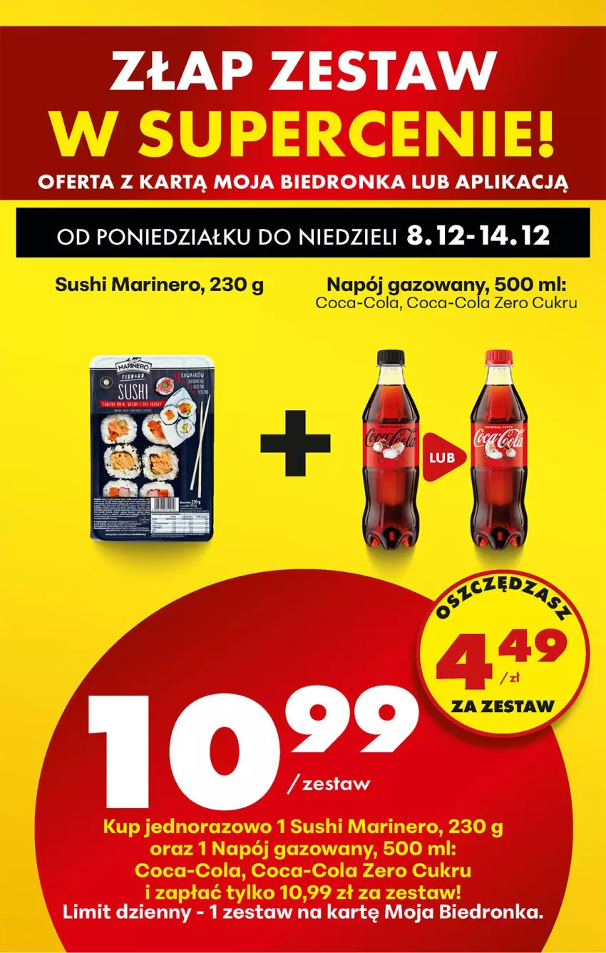 Gazetka promocyjna Biedronka - Od Poniedziałku - ważna 08.12 do 13.12.2025 - strona 28 - produkty: Coca-Cola, Napój, Napój gazowany, Sushi