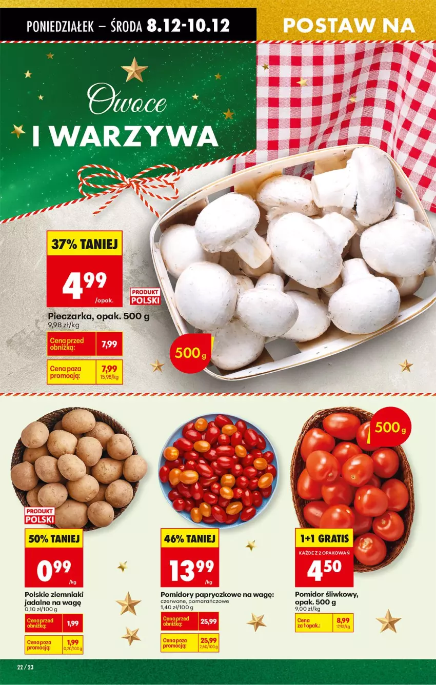 Gazetka promocyjna Biedronka - Od Poniedziałku - ważna 08.12 do 13.12.2025 - strona 33 - produkty: Piec, Pieczarka, Pomidory, Warzywa, Ziemniaki