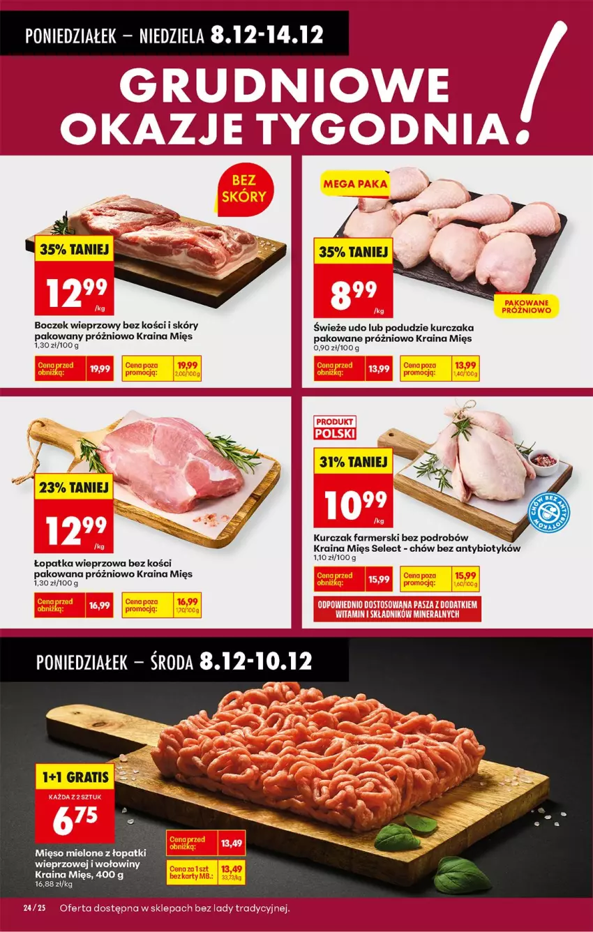 Gazetka promocyjna Biedronka - Od Poniedziałku - ważna 08.12 do 13.12.2025 - strona 37 - produkty: Boczek, Boczek wieprzowy, Fa, Kurczak, Mięso, Mięso mielone, Mięso mielone z łopatki wieprzowej