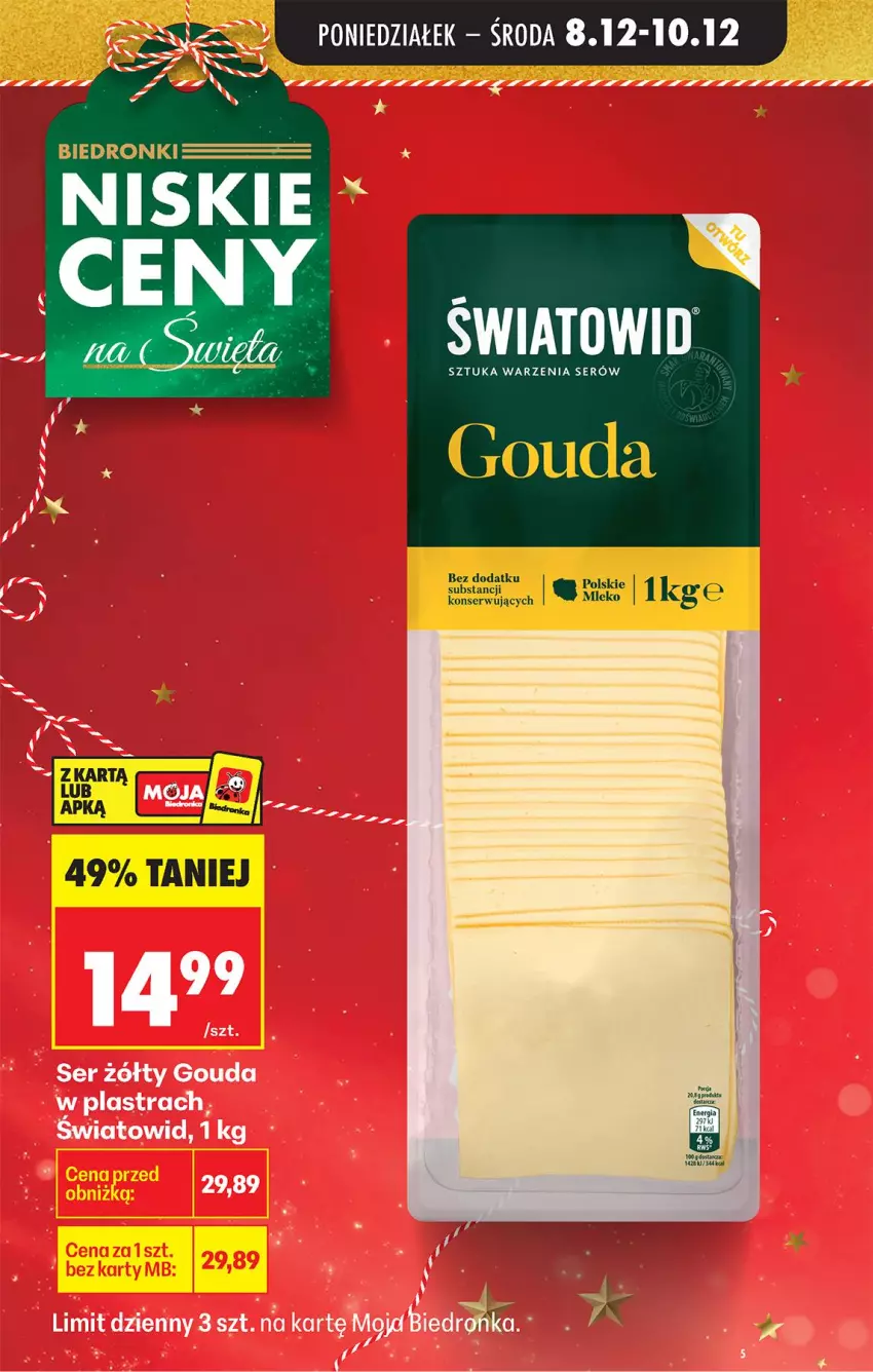 Gazetka promocyjna Biedronka - Od Poniedziałku - ważna 08.12 do 13.12.2025 - strona 5 - produkty: Gouda, Ser