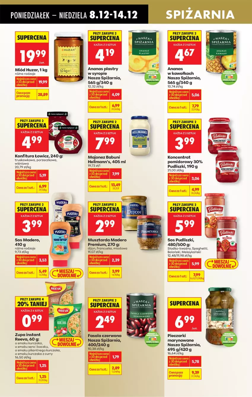 Gazetka promocyjna Biedronka - Od Poniedziałku - ważna 08.12 do 13.12.2025 - strona 59 - produkty: Ananas, Babuni, Fa, Fasola, Kawa, Konfitura, Kurczak, Majonez, Miód, Mus, Musztarda, Piec, Por, Pudliszki, Ser, Sos, Spaghetti, Syrop, Zupa
