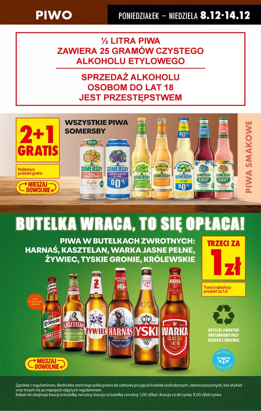 Gazetka promocyjna Biedronka - Od Poniedziałku - ważna 08.12 do 13.12.2025 - strona 72 - produkty: Gra, Harnaś, Kasztelan, Królewski, Piwa, Piwo, Tyskie, Warka