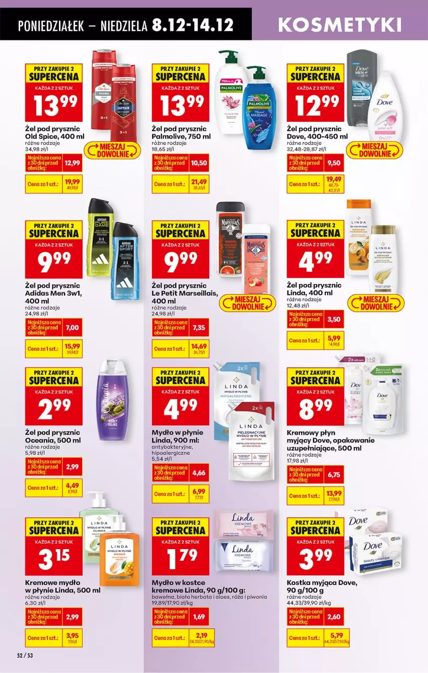 Gazetka promocyjna Biedronka - Od Poniedziałku - ważna 08.12 do 13.12.2025 - strona 73 - produkty: Adidas, Dove, Herbata, Kostka myjąca, Mars, Mydło, Mydło w płynie, Old Spice, Palmolive, Piwo, Róża, Wełna