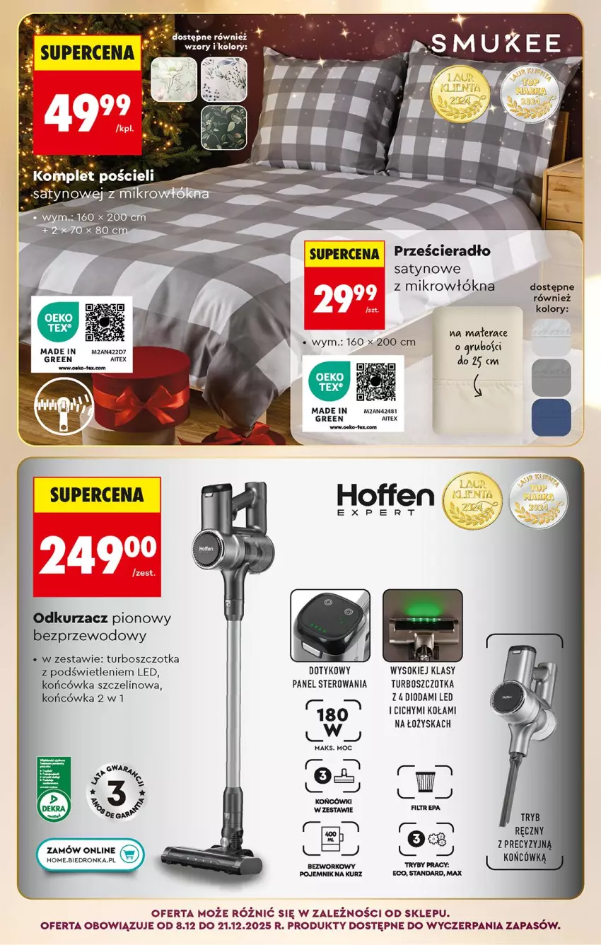 Gazetka promocyjna Biedronka - Od Poniedziałku - ważna 08.12 do 13.12.2025 - strona 92 - produkty: Materac, Pojemnik, Pościel, Prześcieradło, Sok, Szczotka, Tera
