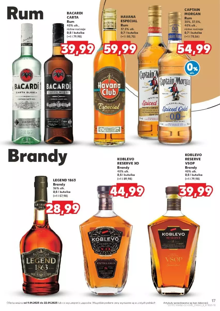 Gazetka promocyjna Kaufland - ważna 09.01 do 22.01.2025 - strona 9 - produkty: Bacardi, Brandy, Captain Morgan, Rum, Ser