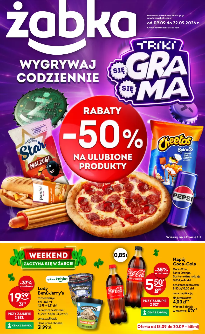 Gazetka promocyjna Żabka - gazetka-promocyjna-37-38-2026 - ważna 09.09 do 22.09.2026 - strona 1 - produkty: Coca-Cola, Fa, Fanta, Lody, Napój, Sprite