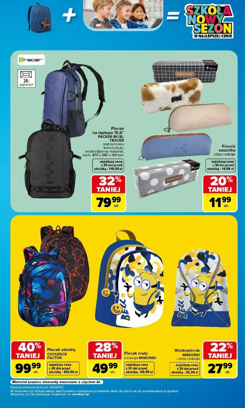Gazetka promocyjna Carrefour - Gazetka Carrefour Szkolna oferta na plecaki, piórniki i worki - ważna 15.08 do 12.09.2026 - strona 3 - produkty: Acer, Fa, Piórnik, Plecak, Por, Top