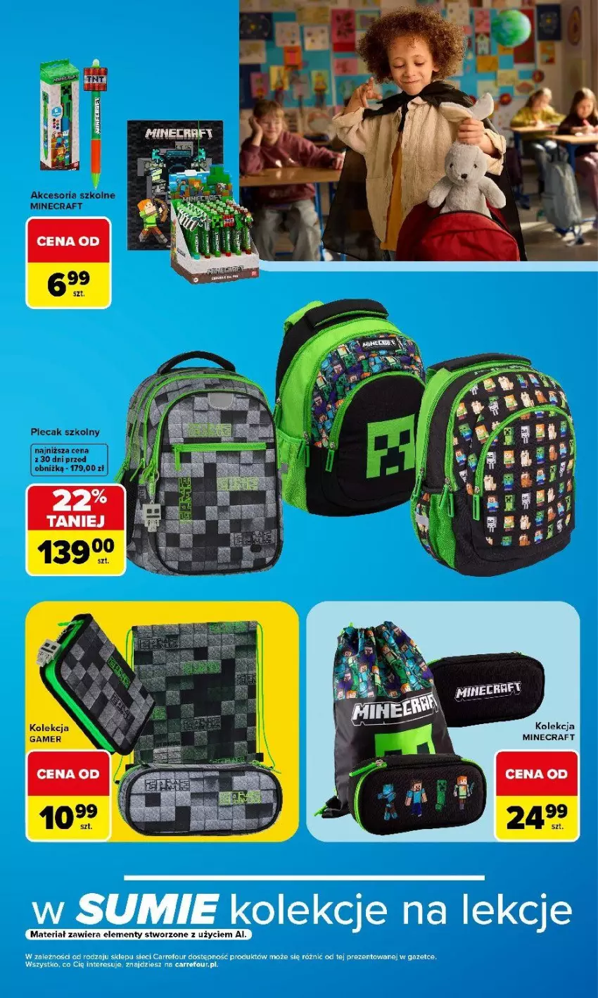 Gazetka promocyjna Carrefour - Gazetka Carrefour Szkolna oferta na plecaki, piórniki i worki - ważna 15.08 do 12.09.2026 - strona 5 - produkty: Fa, Minecraft, Szachy