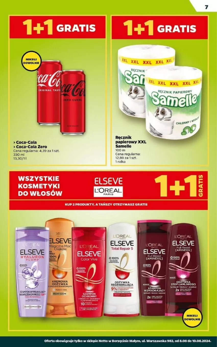 Gazetka promocyjna Netto - ważna 08.08 do 10.08.2024 - strona 10 - produkty: Coca-Cola, Elseve, Fa, Gra, HP, Odżywka, Papier, Ręcznik, Szampon, Top