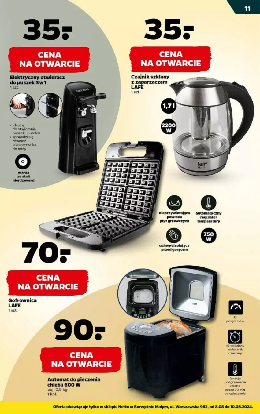 Gazetka promocyjna Netto - ważna 08.08 do 10.08.2024 - strona 3 - produkty: Chleb, Czajnik, Gra, Noż, Ostrzałka do noży, Otwieracz, Piec, Zaparzacz