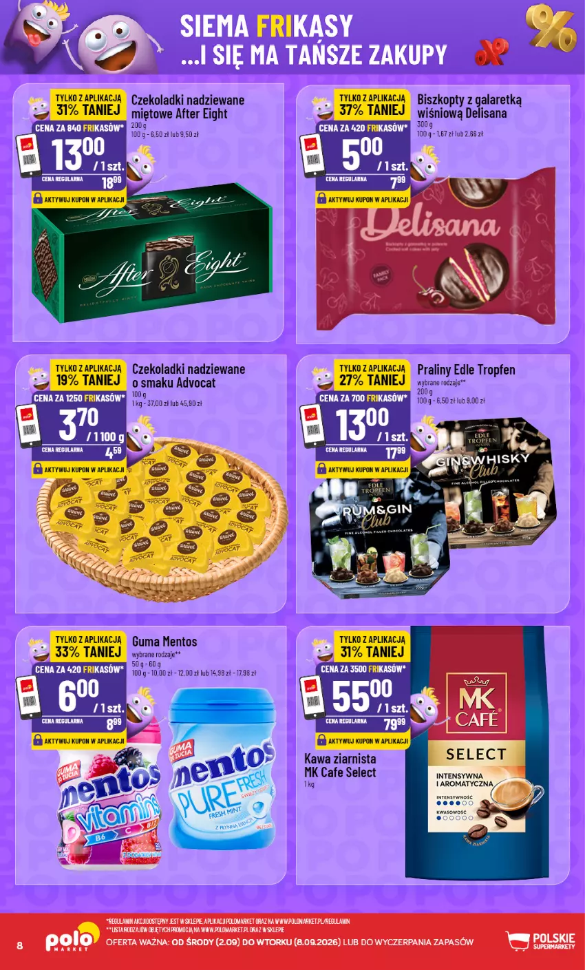Gazetka promocyjna PoloMarket - Katalog Frikasy - ważna 02.09 do 08.09.2026 - strona 8 - produkty: Biszkopty, Gala, Isana, Kawa, Kawa ziarnista, Mentos, Praliny, Zlew