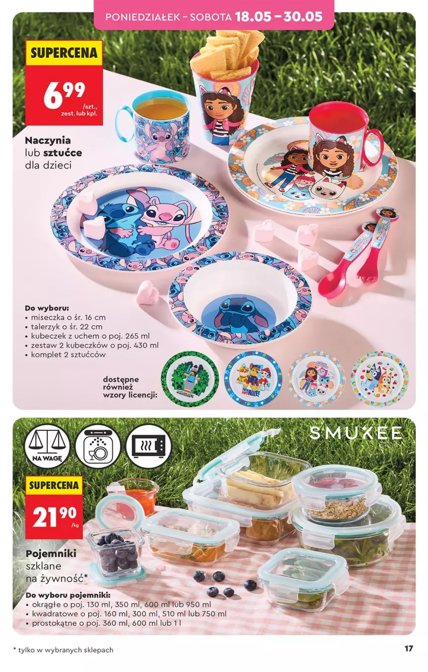 Gazetka promocyjna Biedronka - Okazje Tygodnia - ważna 16.05 do 30.05.2026 - strona 17 - produkty: Dzieci, Fa, Miseczka, Pojemnik, Talerz, Talerzyk