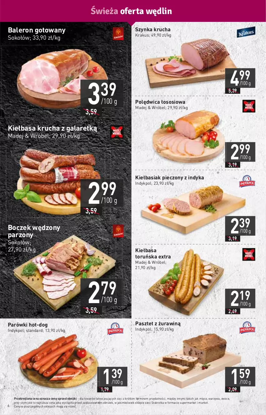 Gazetka promocyjna Stokrotka - Market - ważna 05.10 do 11.10.2023 - strona 7 - produkty: Basia, Boczek, Gala, HP, Kiełbasa, Kiełbasa krucha, Krakus, Mięso, Owoce, Parówki, Pasztet, Piec, Polędwica, Sok, Sokołów, Sos, Szynka, Warzywa