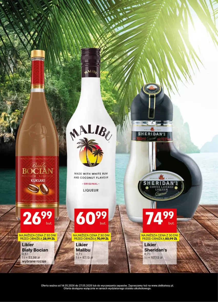 Gazetka promocyjna Delikatesy Centrum - Delibarek DC20-DC21 - ważna 14.05 do 27.05.2026 - strona 14 - produkty: Biały Bocian, Gin, Likier, Rama, Rum, Sheridan's