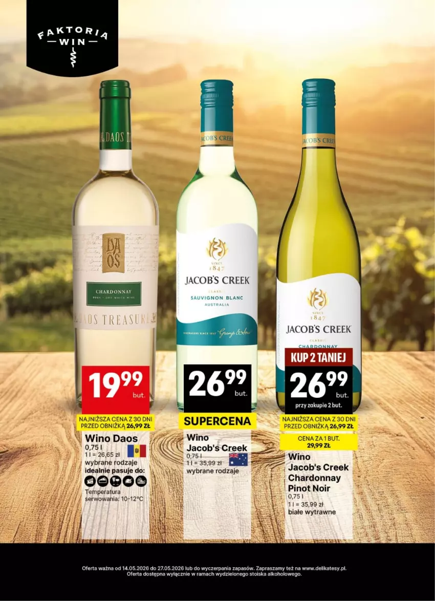 Gazetka promocyjna Delikatesy Centrum - Delibarek DC20-DC21 - ważna 14.05 do 27.05.2026 - strona 2 - produkty: Chardonnay, Jacobs, Rama, Sauvignon Blanc, Ser, Wino