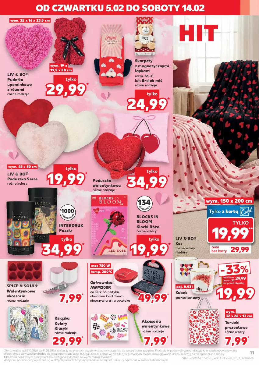 Gazetka promocyjna Kaufland - Gazetka tygodnia - ważna 11.02 do 18.02.2026 - strona 11 - produkty: Gofrownica, Gra, Karp, Klocki, Koc, Książka, Kubek, Poduszka, Por, Pudełko, Puzzle, Róża, Ser