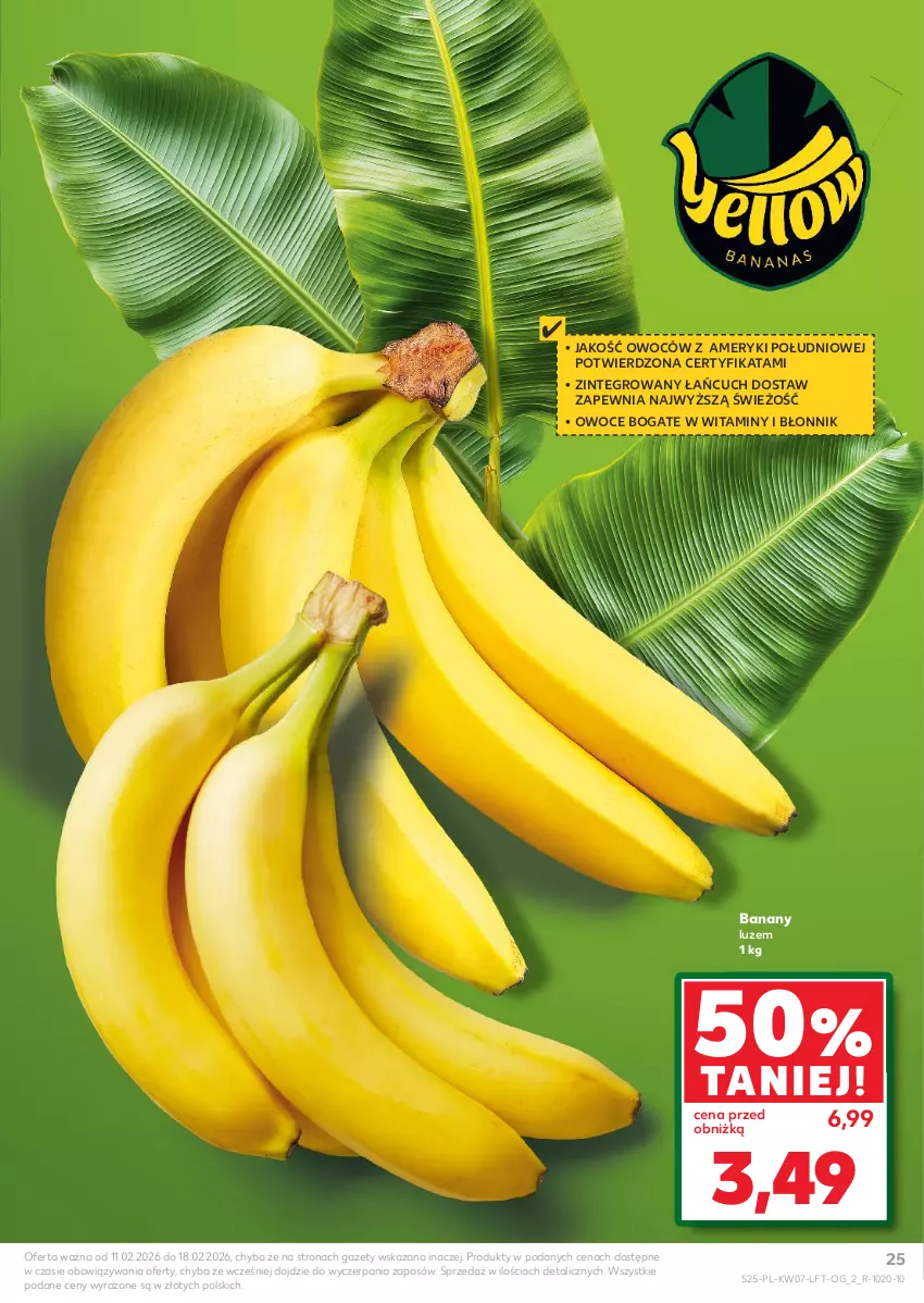 Gazetka promocyjna Kaufland - Gazetka tygodnia - ważna 11.02 do 18.02.2026 - strona 25 - produkty: Banany, Owoce