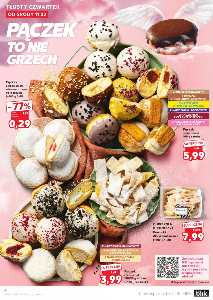 Gazetka promocyjna Kaufland - Gazetka tygodnia - ważna 11.02 do 18.02.2026 - strona 4 - produkty: Cukier, Fa, Faworki, Kokos, Pączek, Por, Róża, Tera