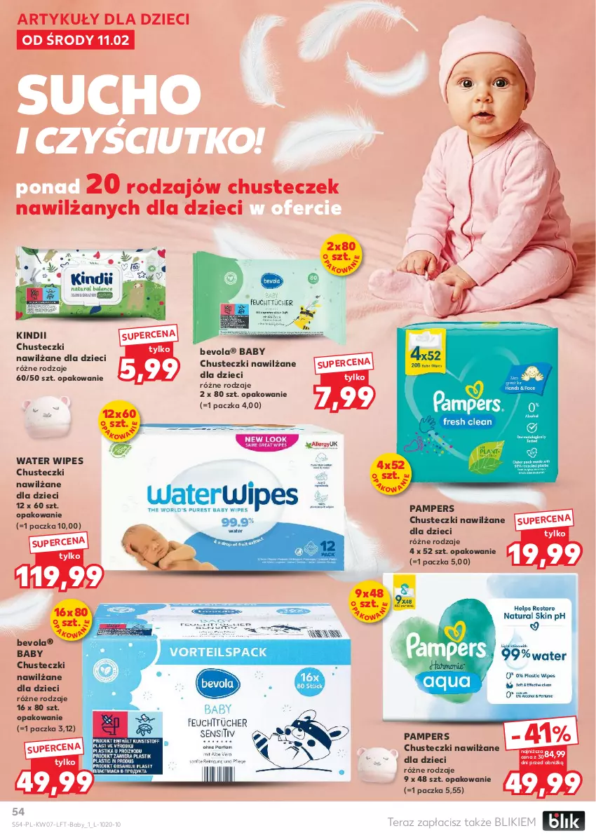 Gazetka promocyjna Kaufland - Gazetka tygodnia - ważna 11.02 do 18.02.2026 - strona 54 - produkty: Chusteczki, Dzieci, Kindii, Pampers, Tera