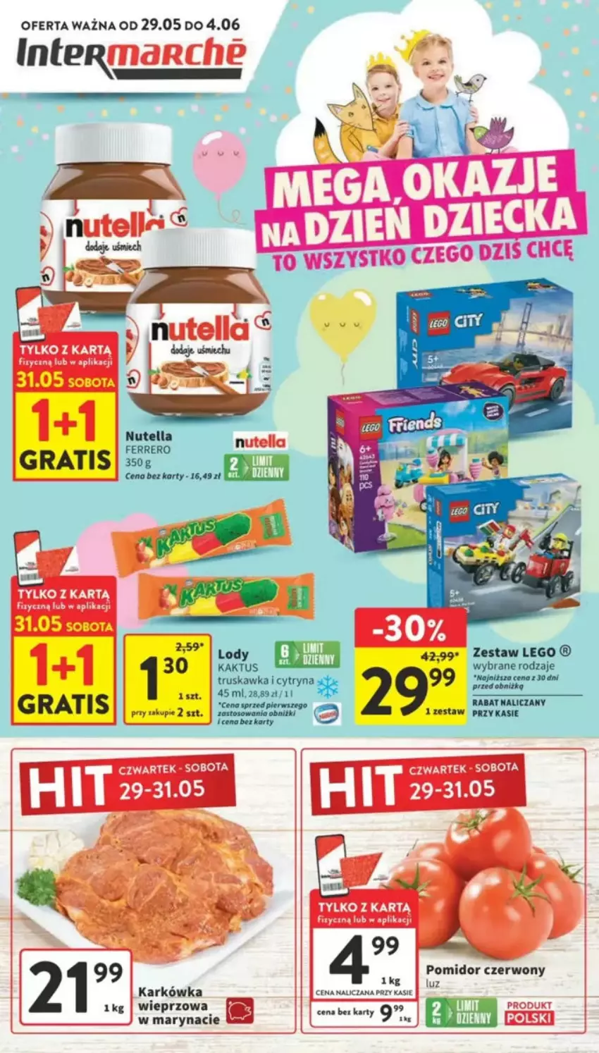 Gazetka promocyjna Intermarche - ważna 29.05 do 04.06.2025 - strona 1 - produkty: Ferrero, Gra, Kaktus, LEGO, Lody, Nutella