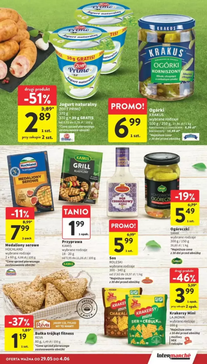 Gazetka promocyjna Intermarche - ważna 29.05 do 04.06.2025 - strona 14 - produkty: Bułka, Gra, Grill, Hochland, Kamis, Korniszony, Krakersy, Krakus, Lajkonik, LG, Lion, Ser, Sos