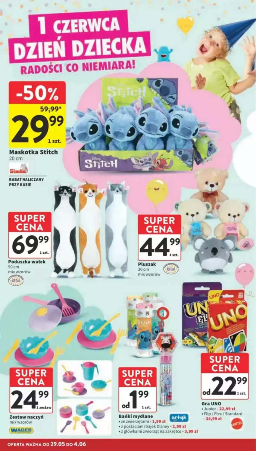 Gazetka promocyjna Intermarche - ważna 29.05 do 04.06.2025 - strona 46 - produkty: Disney, Pluszak, Poduszka, Wałek, Zwierzęta