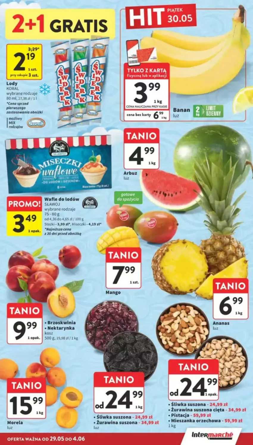 Gazetka promocyjna Intermarche - ważna 29.05 do 04.06.2025 - strona 75 - produkty: Kosz, Lody, Morela, Nektar, Nektarynka, Wafle, Wafle do lodów