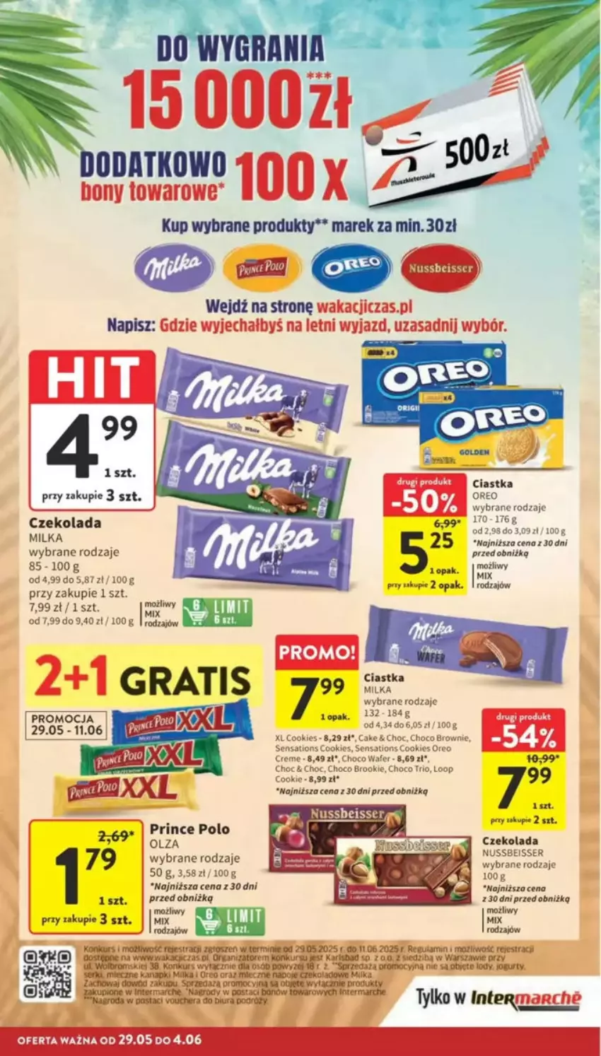 Gazetka promocyjna Intermarche - ważna 29.05 do 04.06.2025 - strona 81 - produkty: Brownie, Ciastka, Czekolada, Fa, Gra, Jogurt, Lody, Miecz, Milka, Napoje, Oreo, Prince Polo, Sati, Ser