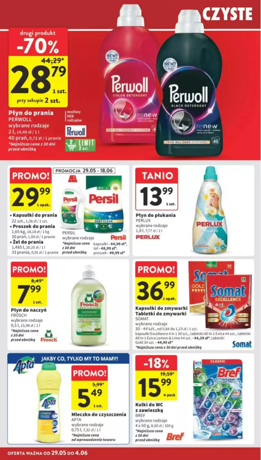 Gazetka promocyjna Intermarche - ważna 29.05 do 04.06.2025 - strona 83 - produkty: Bref, Frosch, Kapsułki do prania, Kulki do wc, Mleczko, Persil, Płyn do płukania, Proszek do prania, Somat, Tablet, Tabletki do zmywarki, Zmywarki