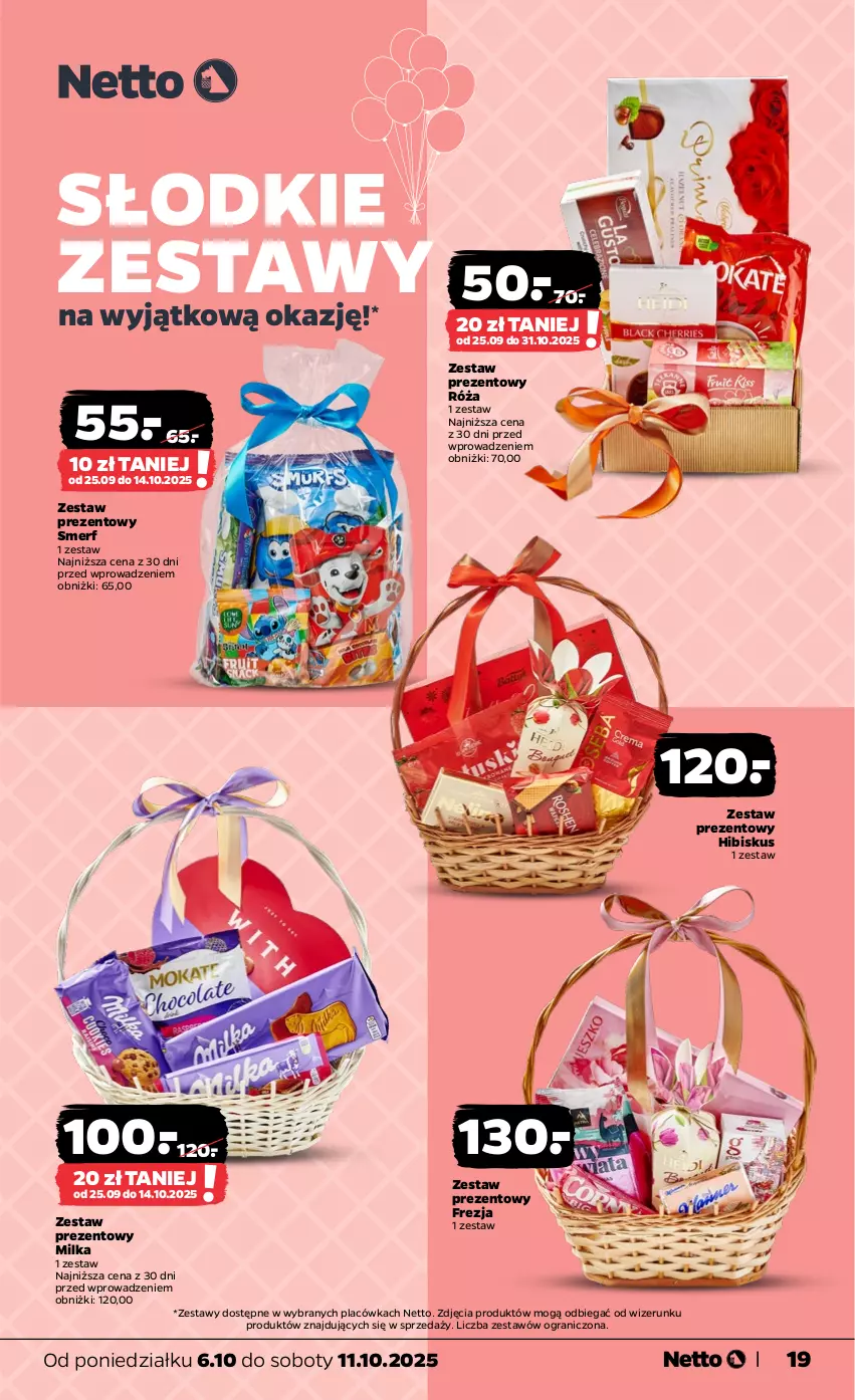Gazetka promocyjna Netto - Od Poniedziałku - ważna 06.10 do 11.10.2025 - strona 19 - produkty: Gra, Hibiskus, Milka, Róża, Zestaw prezentowy