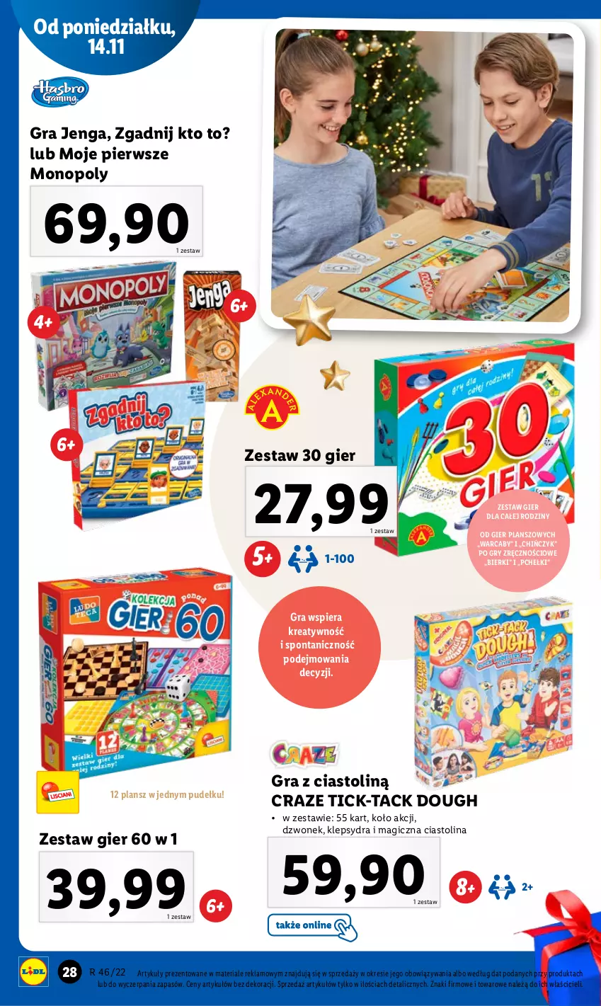 Gazetka promocyjna Lidl - GAZETKA - ważna 14.11 do 19.11.2022 - strona 28 - produkty: Dzwonek, Gra, Gry, Monopoly