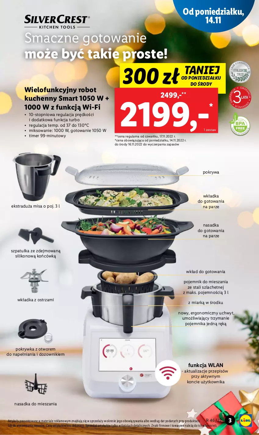 Gazetka promocyjna Lidl - GAZETKA - ważna 14.11 do 19.11.2022 - strona 3 - produkty: Dozownik, Pojemnik, Pokrywa, Robot, Szpatułka, Top