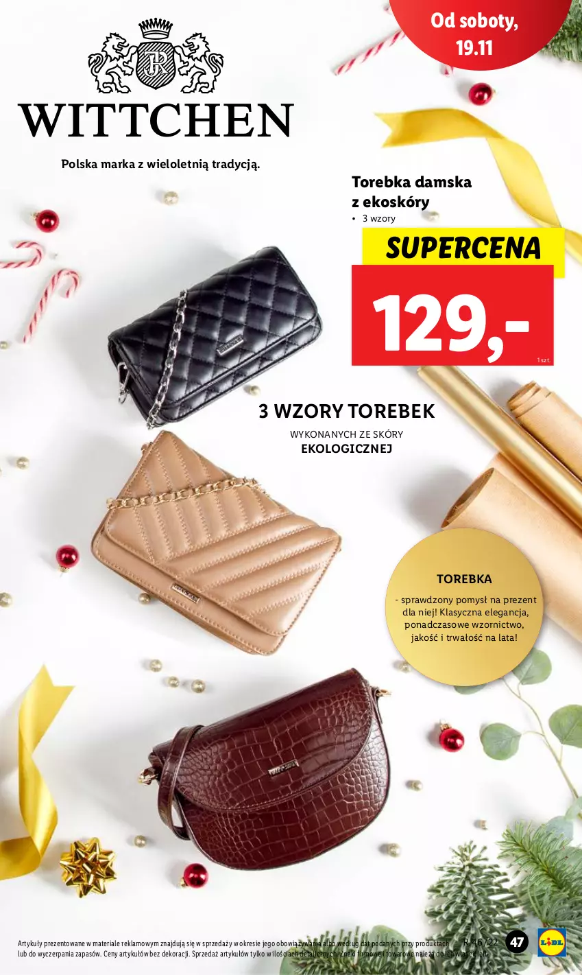 Gazetka promocyjna Lidl - GAZETKA - ważna 14.11 do 19.11.2022 - strona 49 - produkty: Torebka