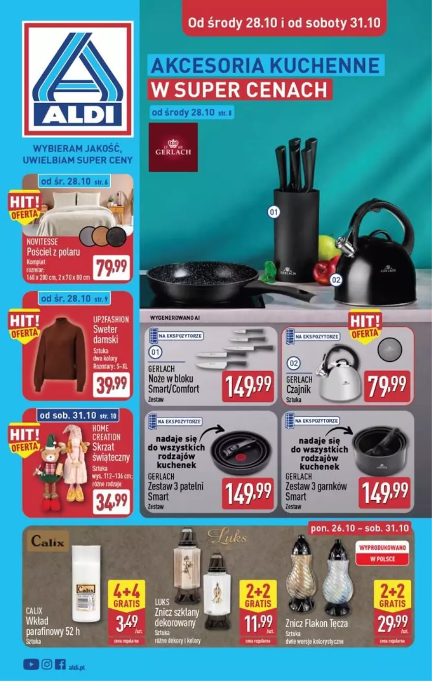 Gazetka promocyjna Aldi - Przygotuj się na kolejny tydzień! - ważna 28.10 do 31.10.2026 - strona 1 - produkty: Fa, Gra, Noż, Pościel