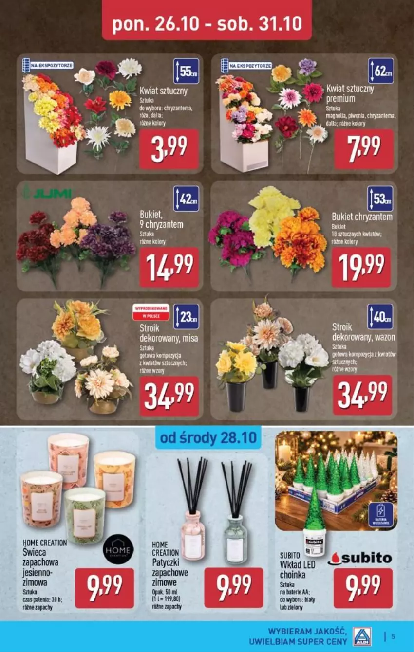Gazetka promocyjna Aldi - Przygotuj się na kolejny tydzień! - ważna 28.10 do 31.10.2026 - strona 5 - produkty: Bukiet, Choinka, Inka, Piwo, Wazon