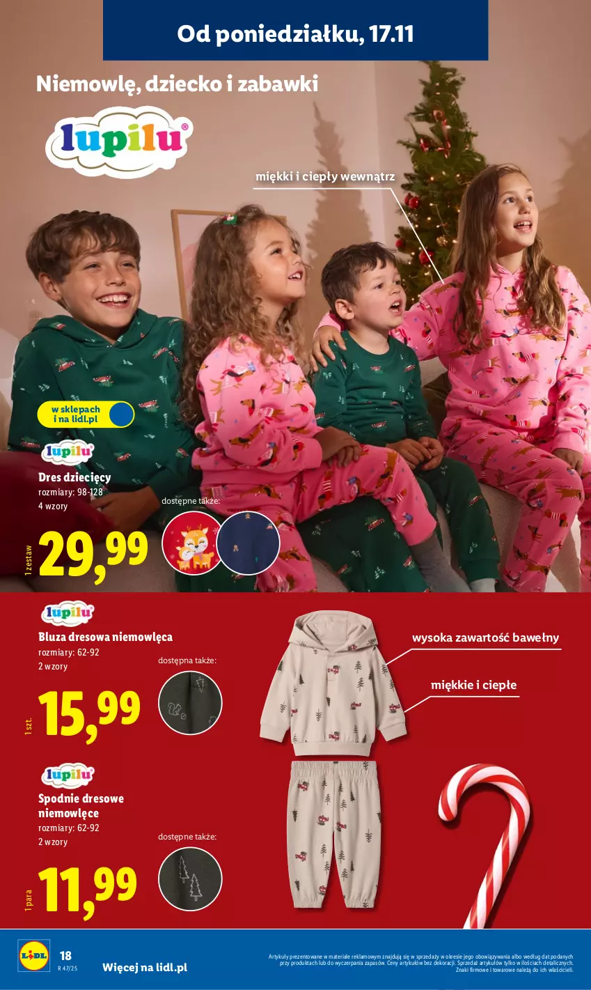 Gazetka promocyjna Lidl - GAZETKA - ważna 17.11 do 22.11.2025 - strona 22 - produkty: Bluza, Bluza dresowa, Dres, Dzieci, Sok, Spodnie, Spodnie dresowe