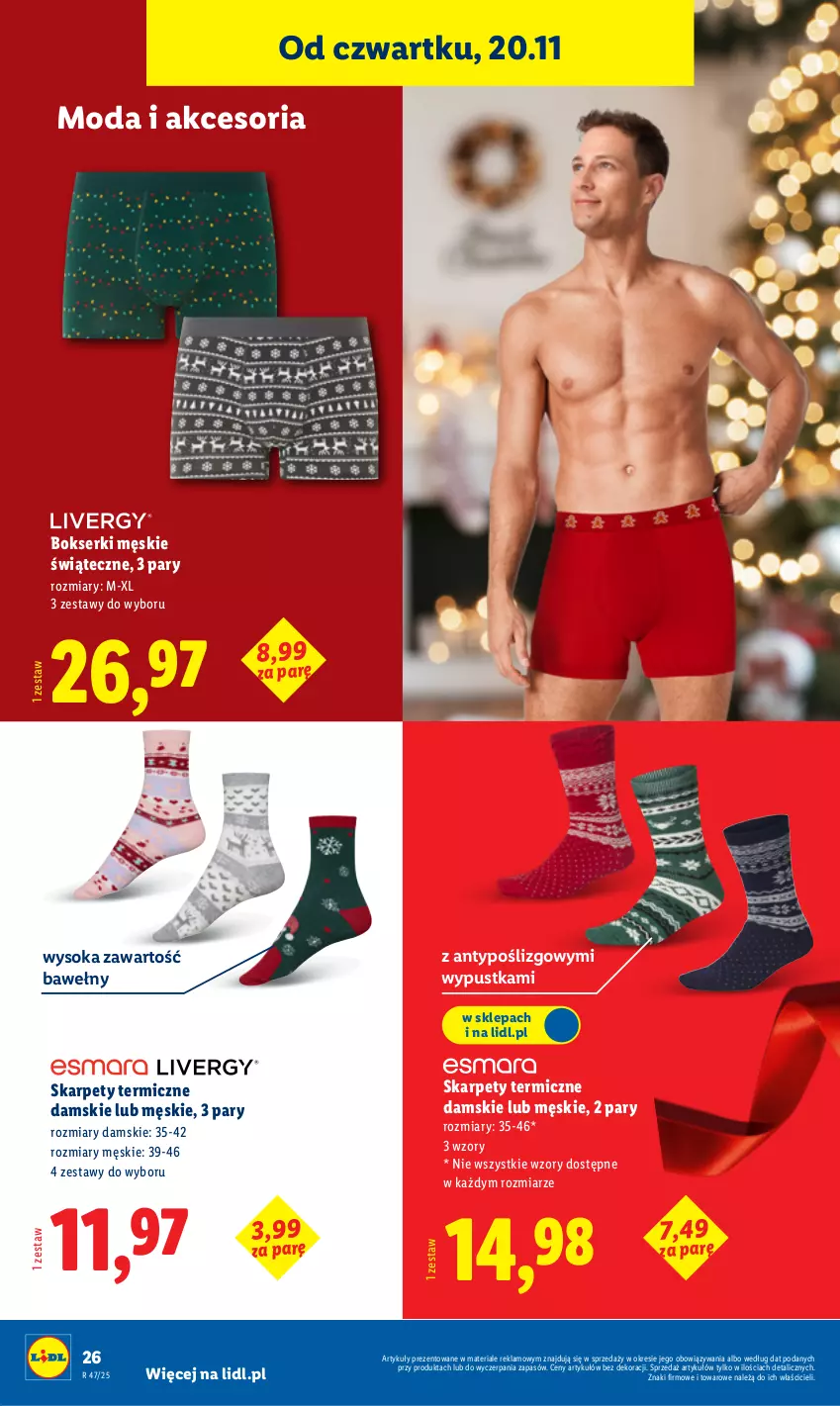 Gazetka promocyjna Lidl - GAZETKA - ważna 17.11 do 22.11.2025 - strona 30 - produkty: Bokserki, Karp, Moda, Ser, Sok