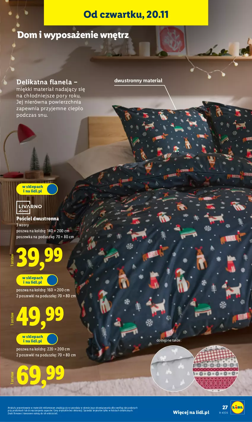Gazetka promocyjna Lidl - GAZETKA - ważna 17.11 do 22.11.2025 - strona 31 - produkty: Por, Pościel, Pościel dwustronna, Poszewka