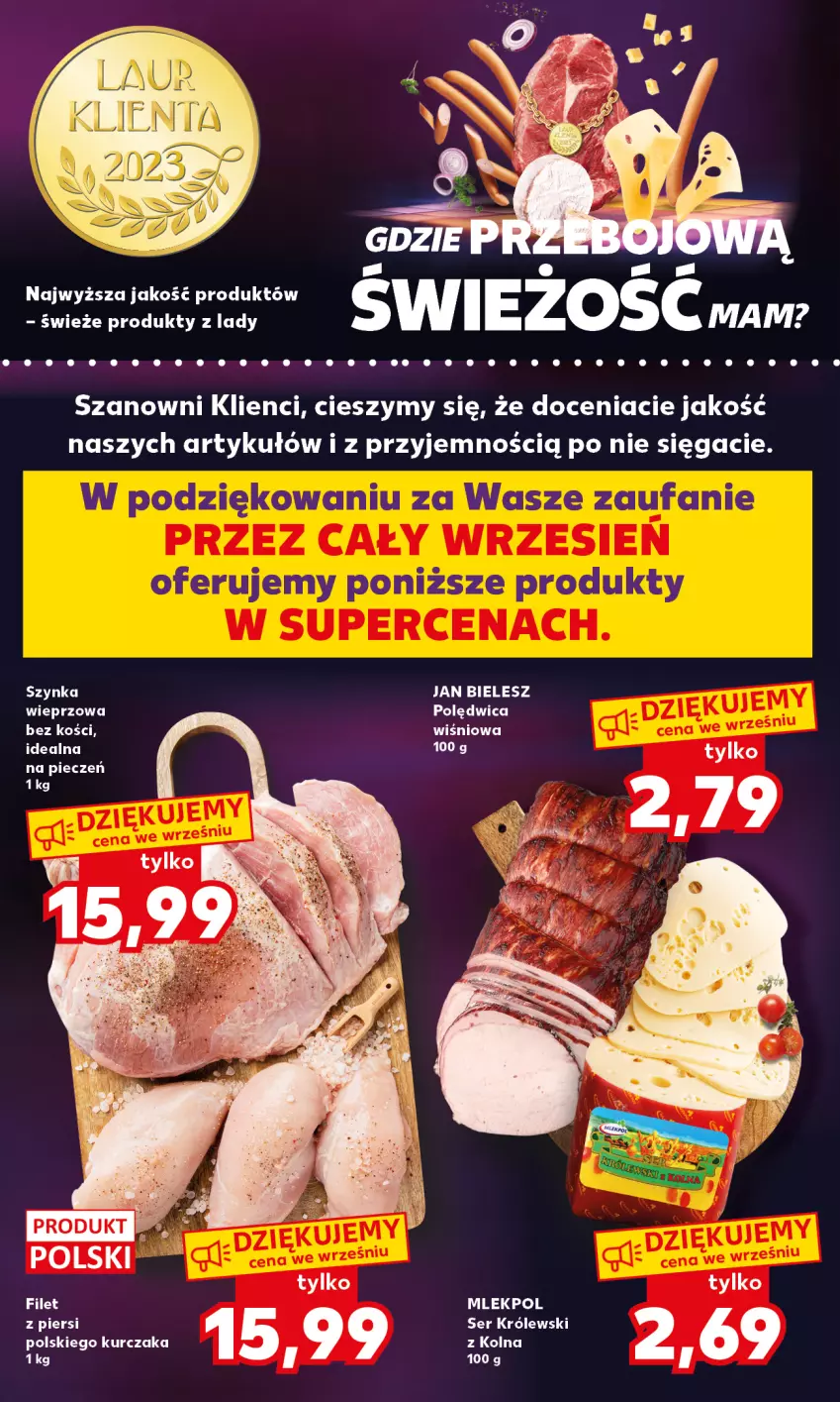 Gazetka promocyjna Kaufland - Mocny Start - ważna 25.09 do 27.09.2023 - strona 8 - produkty: Fa, Królewski, Kurczak, O nas, Piec, Polędwica, Ser, Szynka