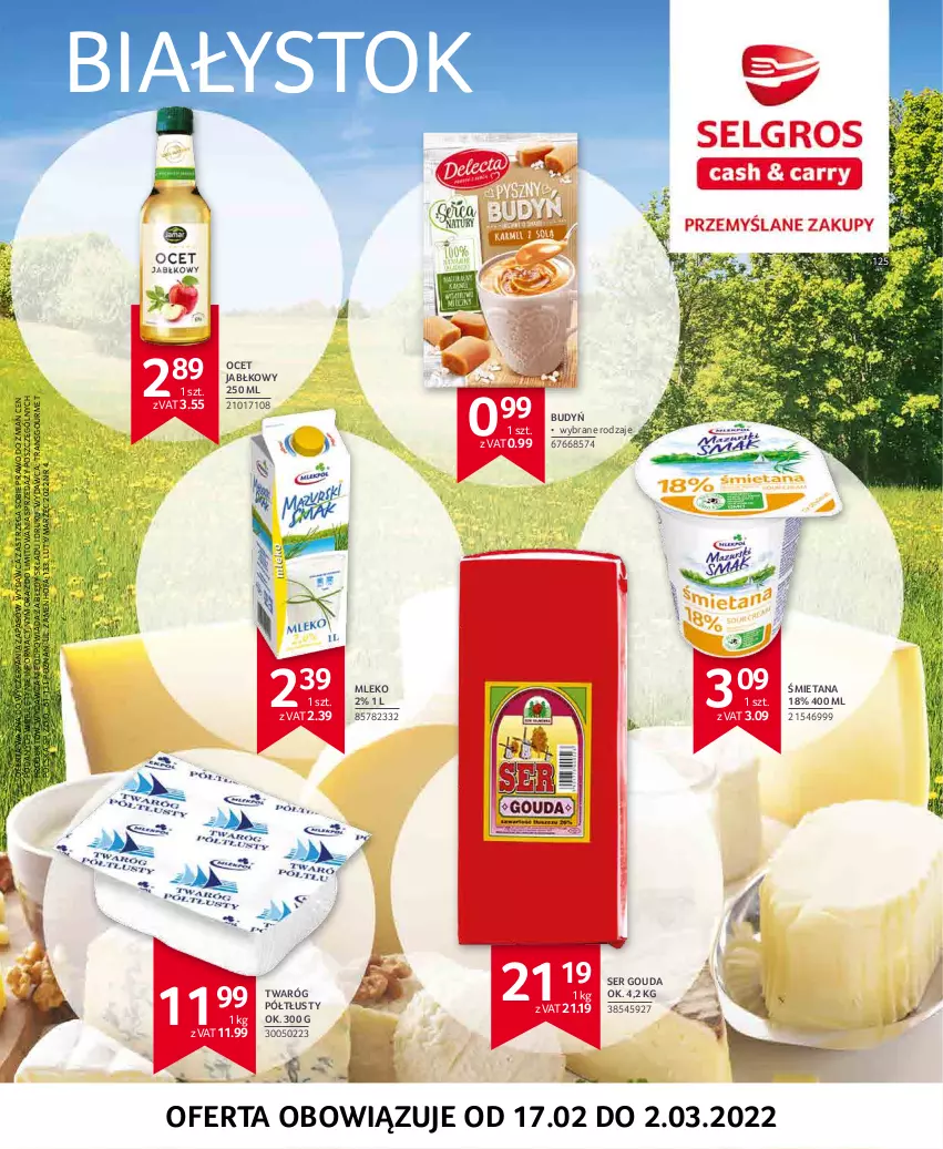 Gazetka promocyjna Selgros - Extra Oferta - ważna 01.02 do 28.02.2022 - strona 38 - produkty: Budyń, Fa, Gouda, Mleko, Ocet, Ser, Tran, Twaróg, Twaróg półtłusty