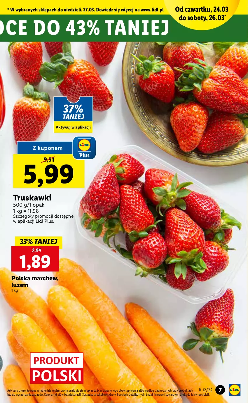 Gazetka promocyjna Lidl - GAZETKA - ważna 24.03 do 27.03.2022 - strona 7 - produkty: Truskawki