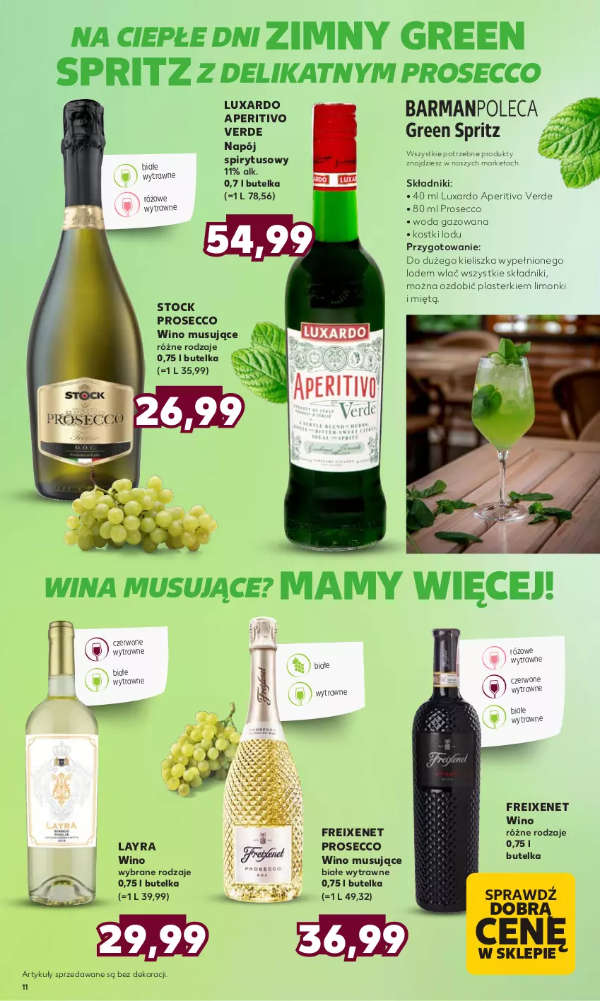 Gazetka promocyjna Kaufland - Barek Kauflandu - ważna 15.06 do 28.06.2023 - strona 11 - produkty: Mus, Napój, Plasterki, Prosecco, Stock, Wino, Wino musujące, Woda, Woda gazowana