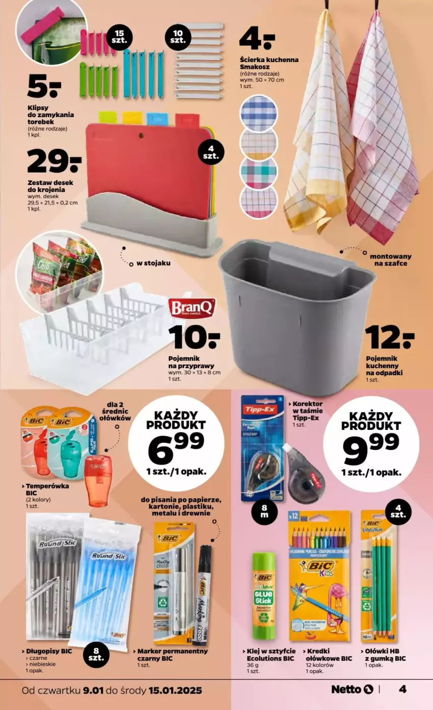 Gazetka promocyjna Netto - ważna 09.01 do 15.01.2025 - strona 6 - produkty: BIC, Długopis, Klej, Kosz, Marker, Papier, Pojemnik, Pojemnik na przyprawy, Przyprawy