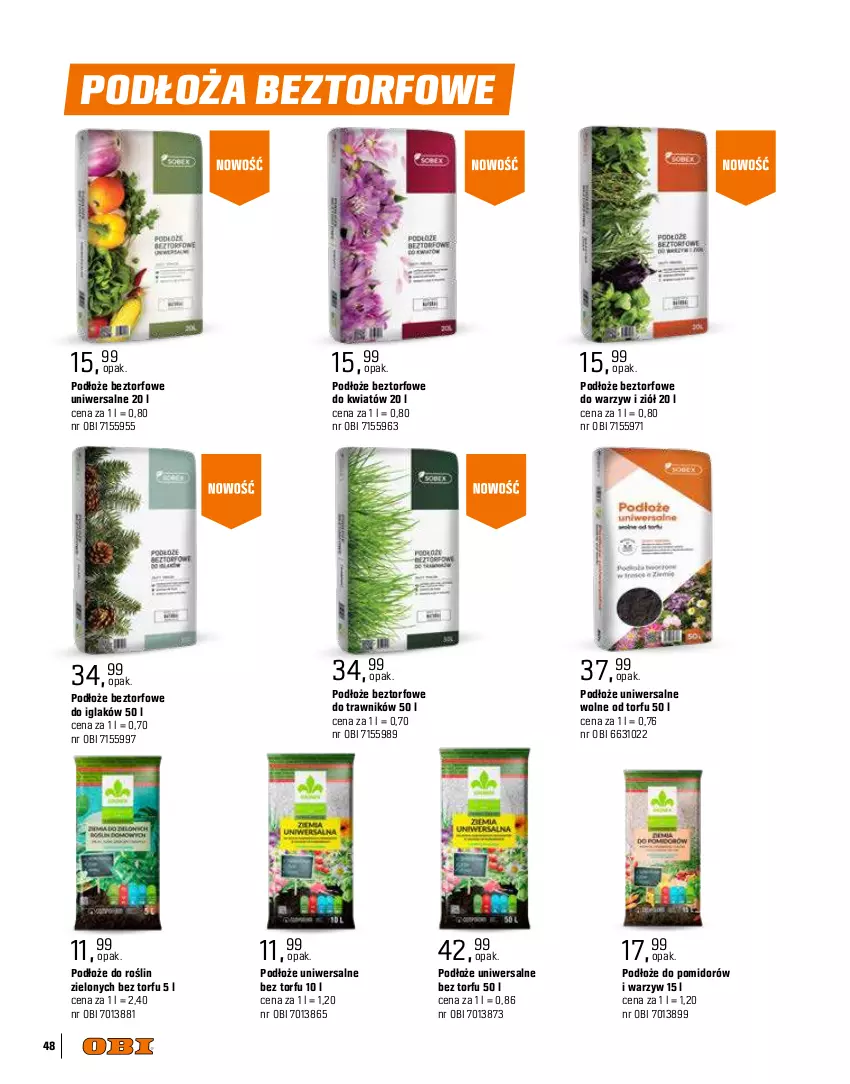 Gazetka promocyjna Obi - Katalog Ogród Wiosna 2024 - ważna 11.03 do 31.05.2024 - strona 48 - produkty: Podłoże do roślin